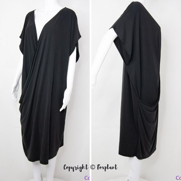 NEW Eloquii black Surplice dolman sleeve Wedge‎ wrap Dress, size 22/24 - Picture 3 of 15